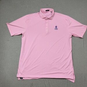 Turtleson Polo Shirt Mens XL Pink Excellent The Legacy Golf Performance Stripe